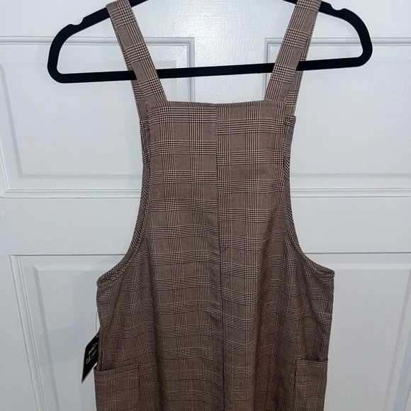 Plaid Brown Mini Dress - Picture 7 of 8